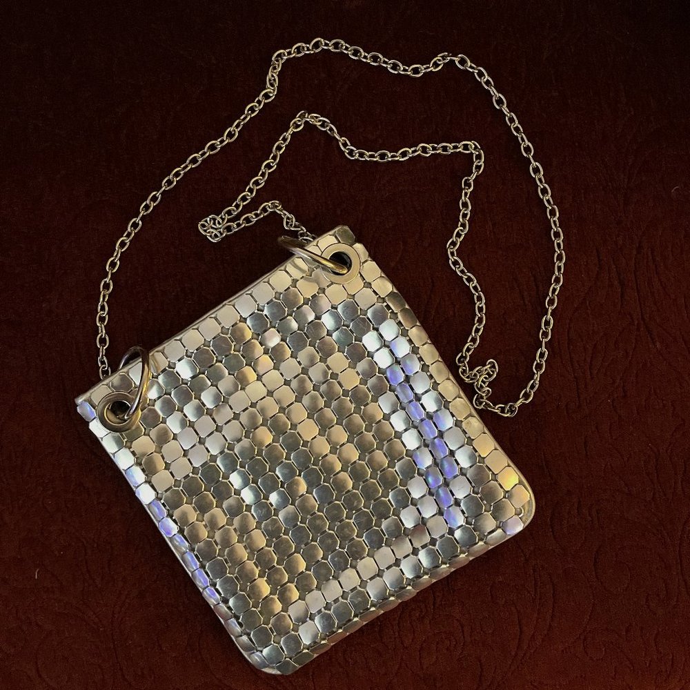 Silver-toned Metal Mesh Cocktail Purse - Square & Crossbody